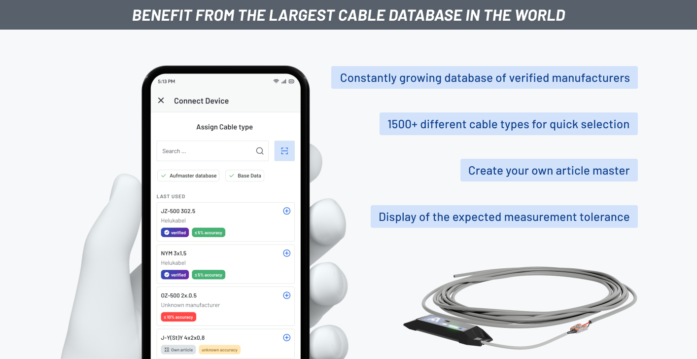 Benefit from the largest cable database in the world 